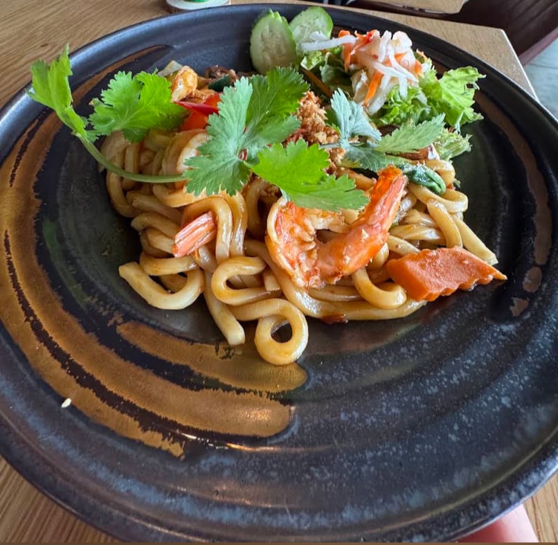 Udon-Nudeln tôm