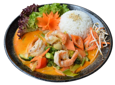 Tôm Curry nuoc dua (leicht scharf)